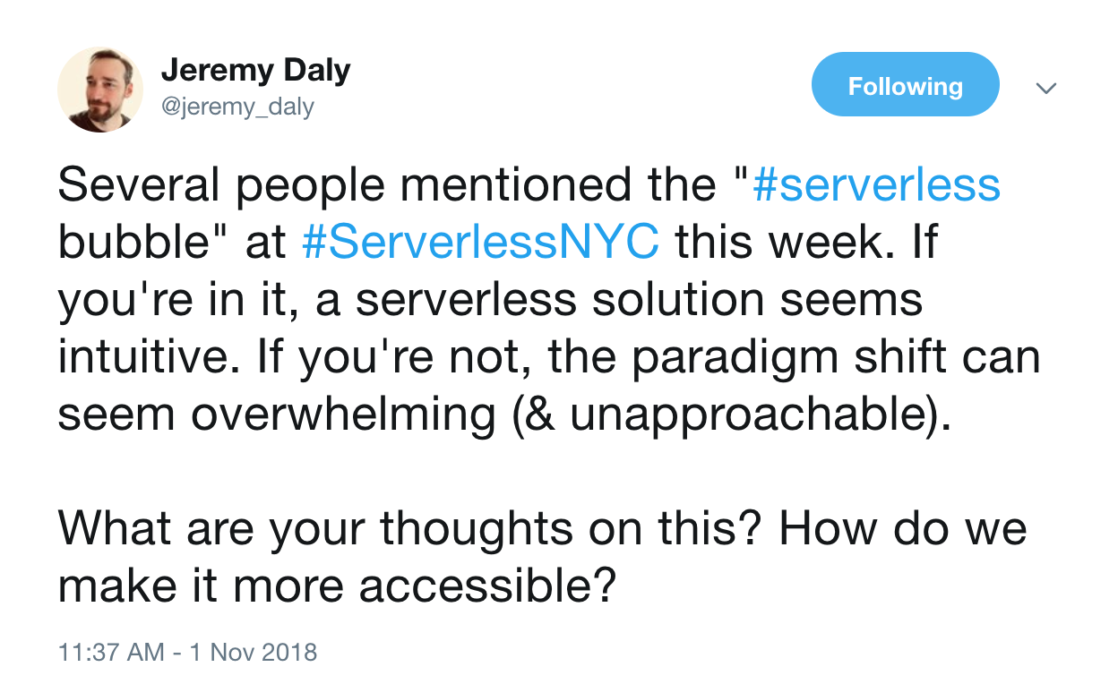 tweet-jeremy-daly-serverless-bubble
